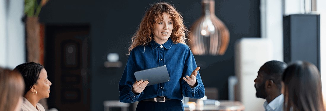 Business woman presenting