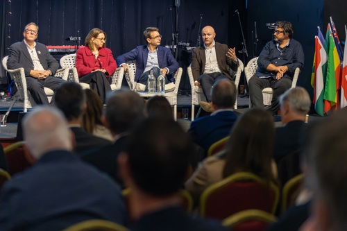 The panel speaking to the audience at the Reading Growth Forum.